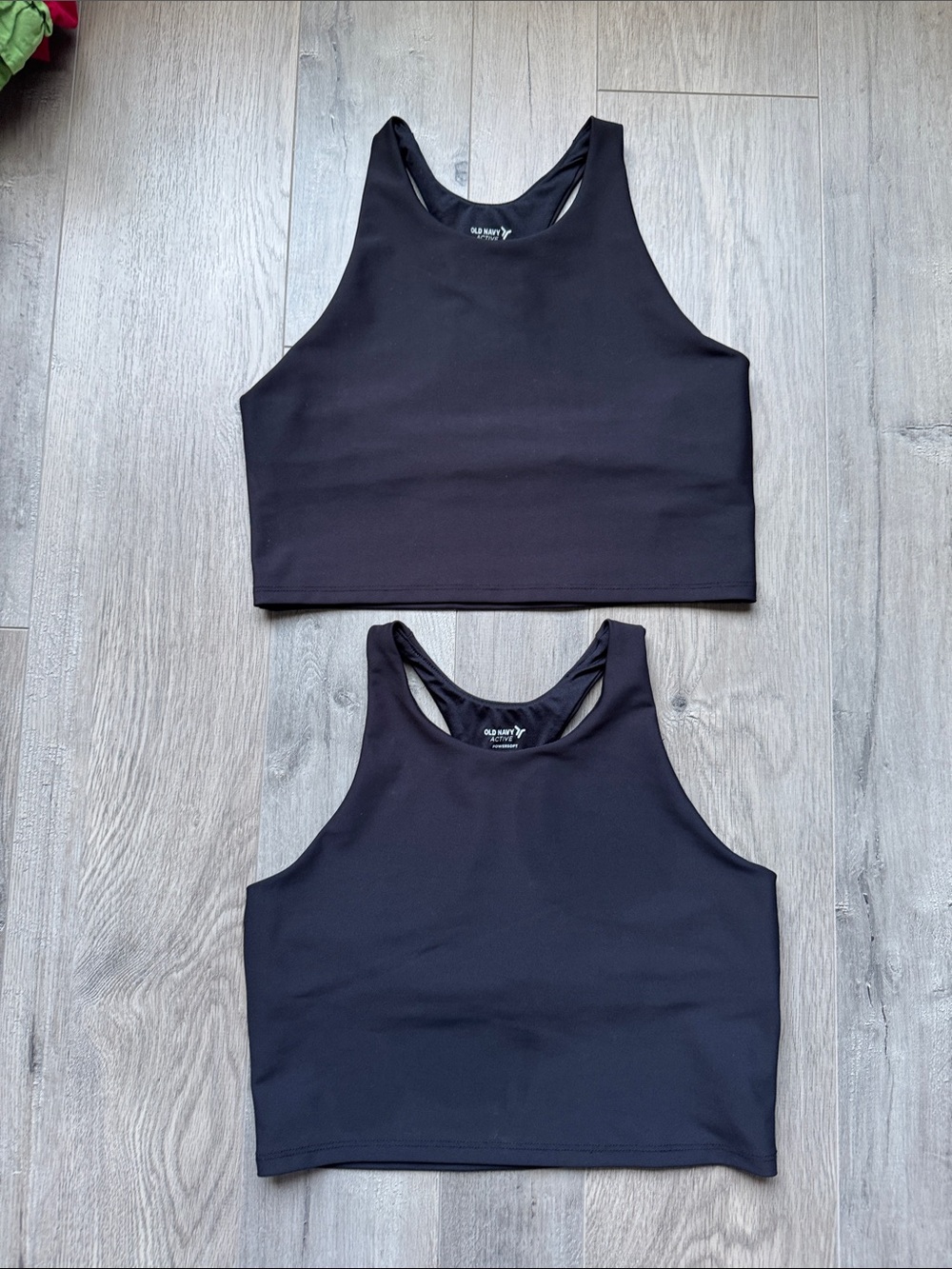 Old Navy Black High-Neck Crop Tank Top Duo